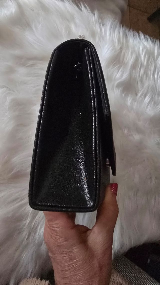 Pochette borsetta nera in raso