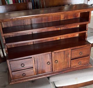 Mueble madera maciza - Estantería con cajones