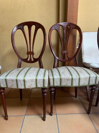 6 Sillas madera antiguas estilo Luis XV