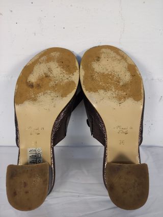 Ciabatte bronzo con frange