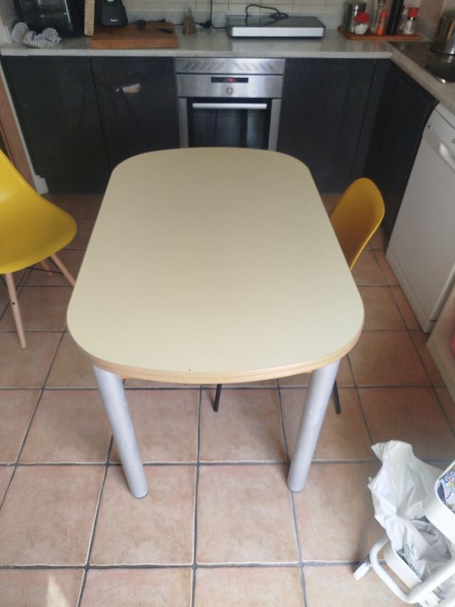 Mesa extensible cocina - beige