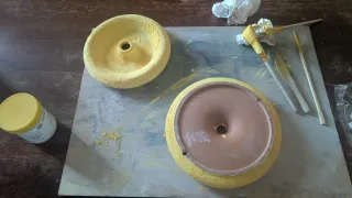 2x Lampade Ceramiche Vintage