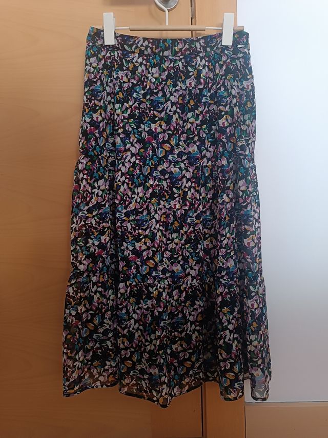 Falda midi IKKS multicolor