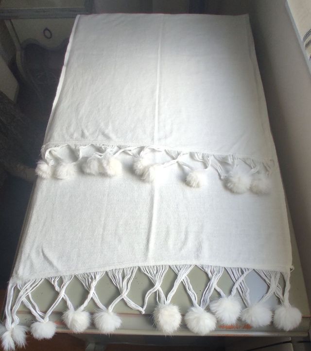 Bufanda Puro Cachemir 100% blanca