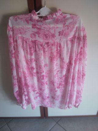 Camicia Zara rosa fiori estiva
