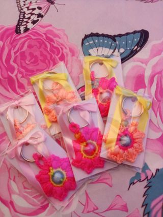 Portachiavi uncinetto fatti a mano - 10pz