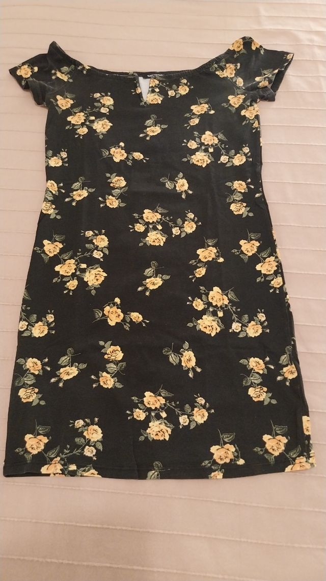 Vestito floreale nero