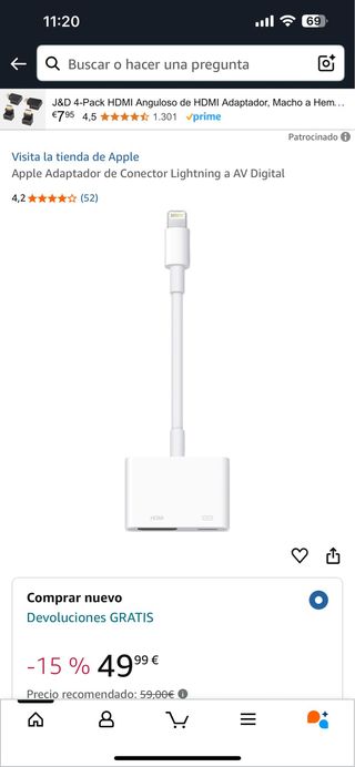 Adaptador Lightning a AV Digital Apple