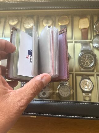 Cartera Vintage Piel Marrón - Tarjetas