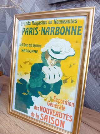 3 Quadri pubblicitari francesi d'epoca dorati