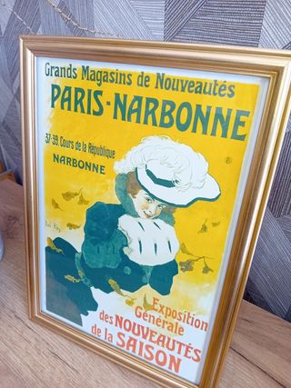 3 Quadri pubblicitari francesi d'epoca dorati