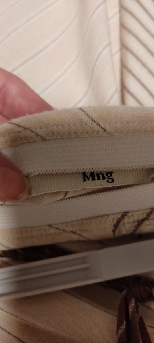 Falda Mango rayas beige-marrón