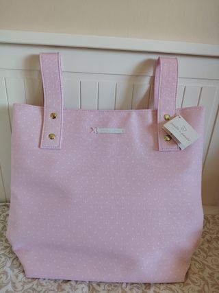 Bolso bebé niña puntos rosa