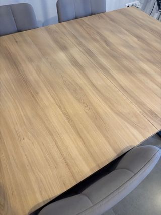 Mesa comedor extensible - madera roble y grafito