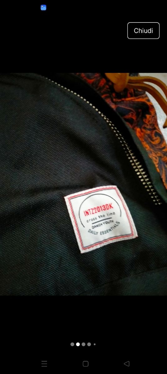 Zaino vintage nero-arancione