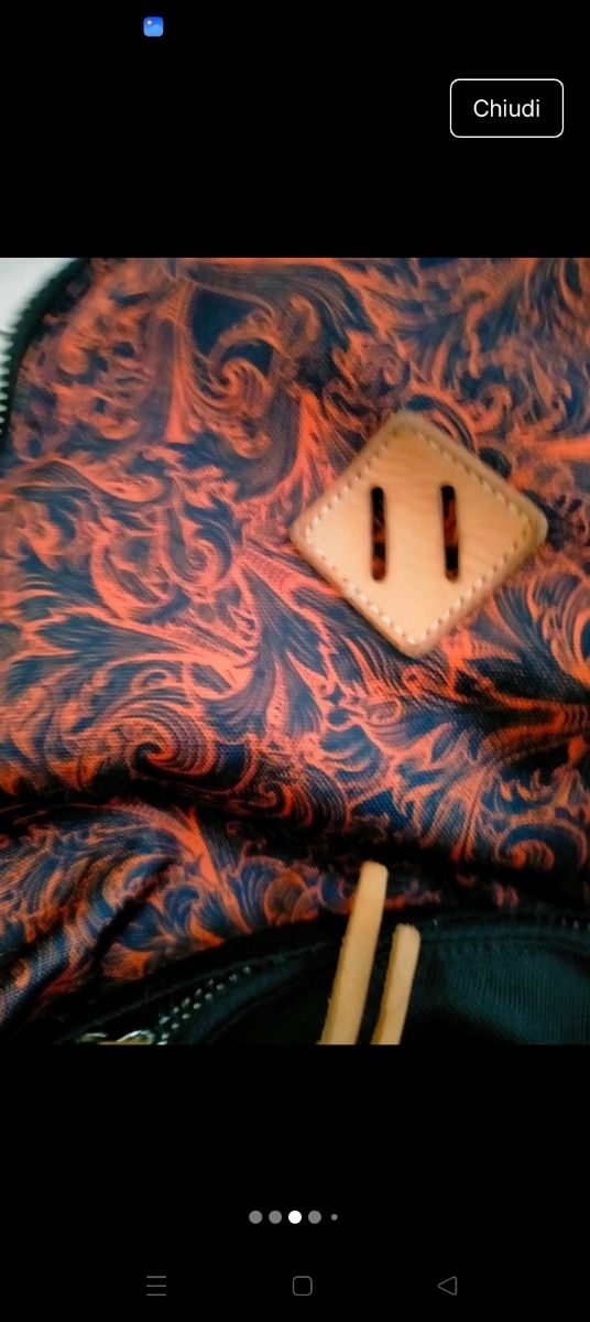 Zaino vintage nero-arancione