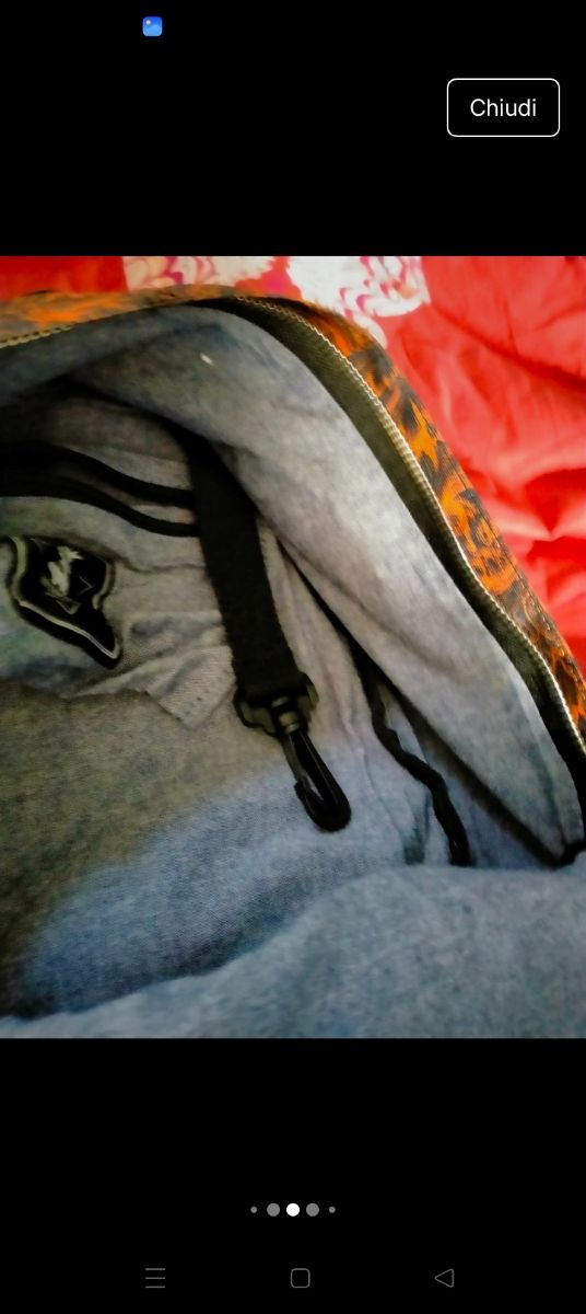 Zaino vintage nero-arancione