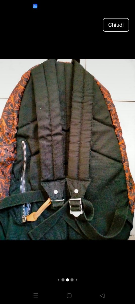 Zaino vintage nero-arancione