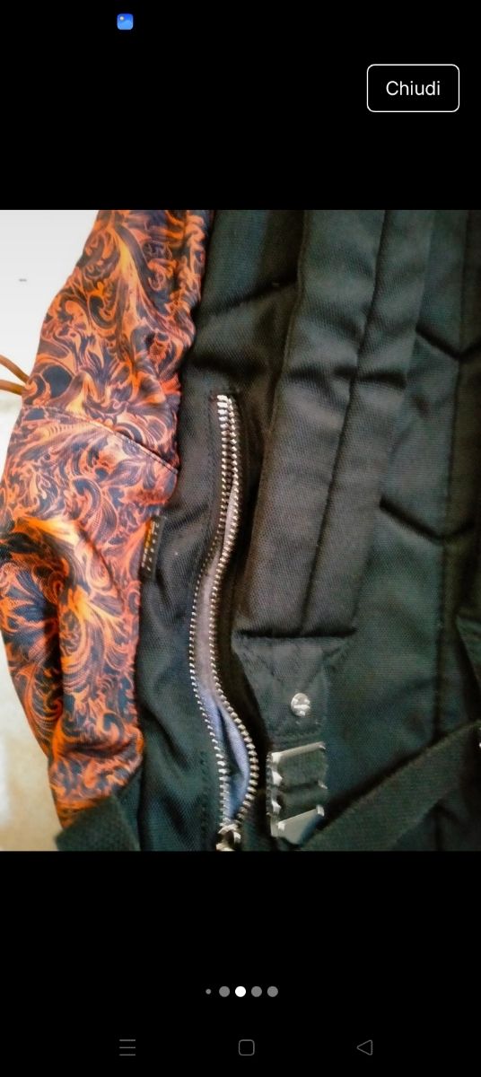 Zaino vintage nero-arancione