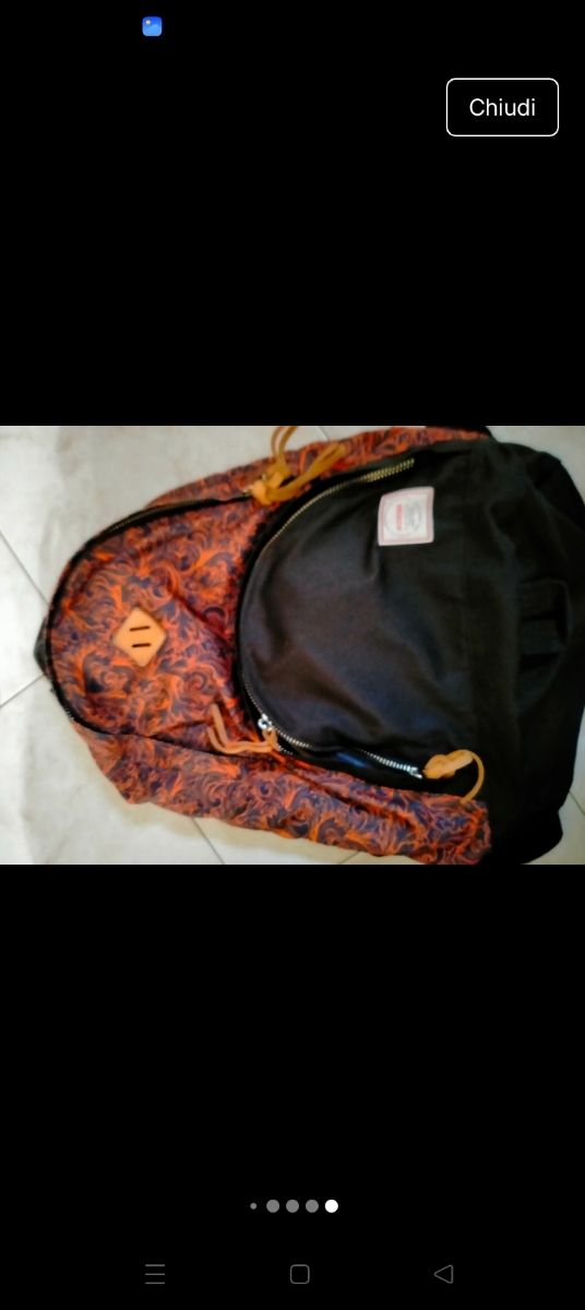 Zaino vintage nero-arancione