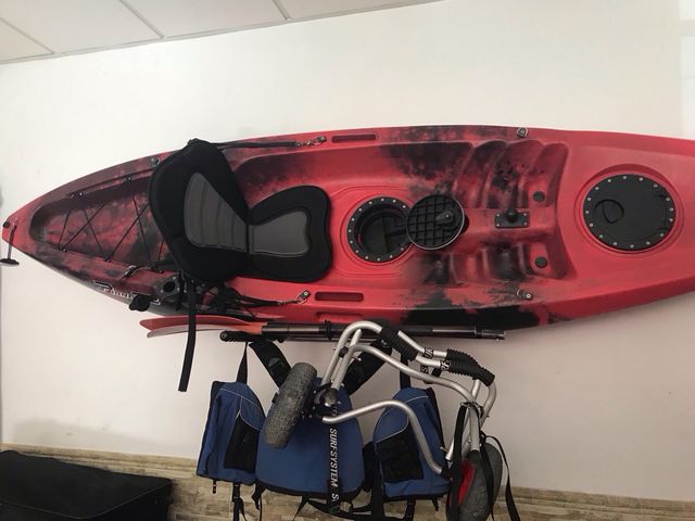 Kayak rígido + carrito+remo+chaleco Como nuevo!