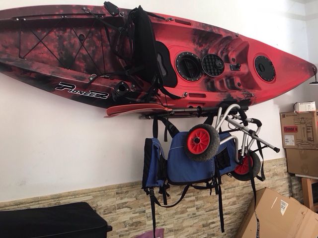 Kayak rígido + carrito+remo+chaleco Como nuevo!