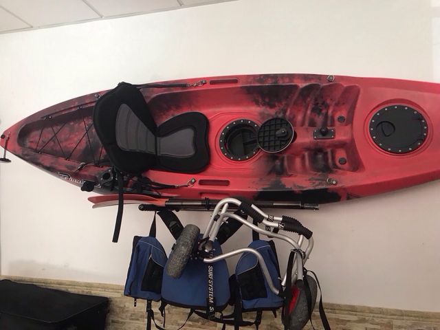 Kayak rígido + carrito+remo+chaleco Como nuevo!