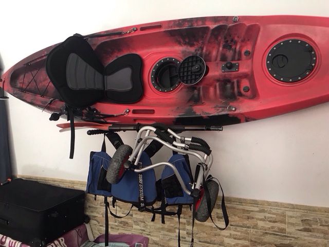Kayak rígido + carrito+remo+chaleco Como nuevo!