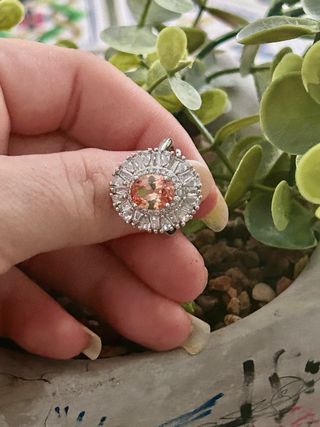 Anillo plata circonita marrón