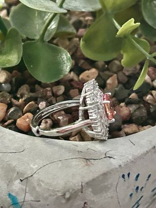 Anillo plata circonita marrón