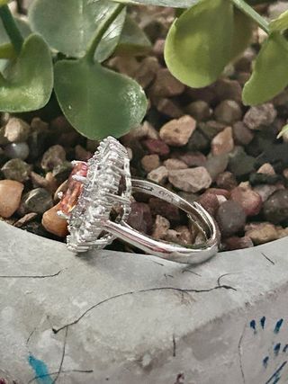 Anillo plata circonita marrón