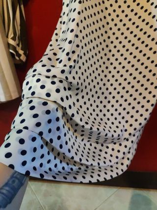 Vestitino bianco e blu pois