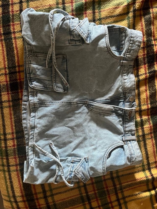 Minifalda vaquera cargo azul