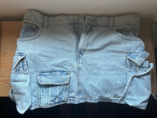 Minifalda vaquera cargo azul