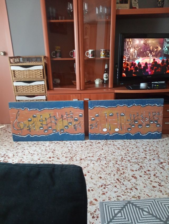 Cuadros música - cartón piedra