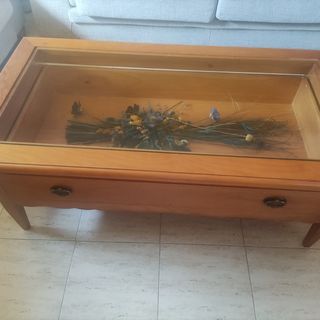 Mesa centro madera con cristal