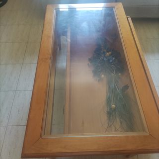 Mesa centro madera con cristal