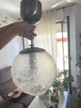Lampara techo vintage - Bola opalina