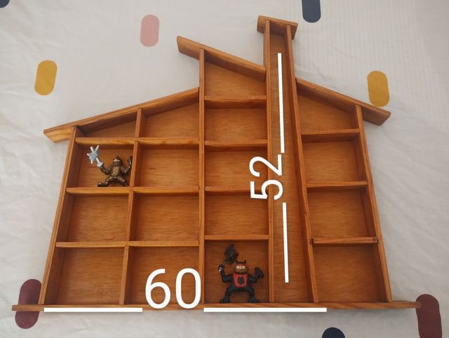Libreria a forma di casa in legno - 1 pz.