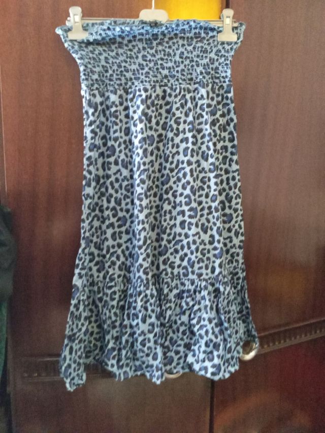 Vestido mini animal print azul