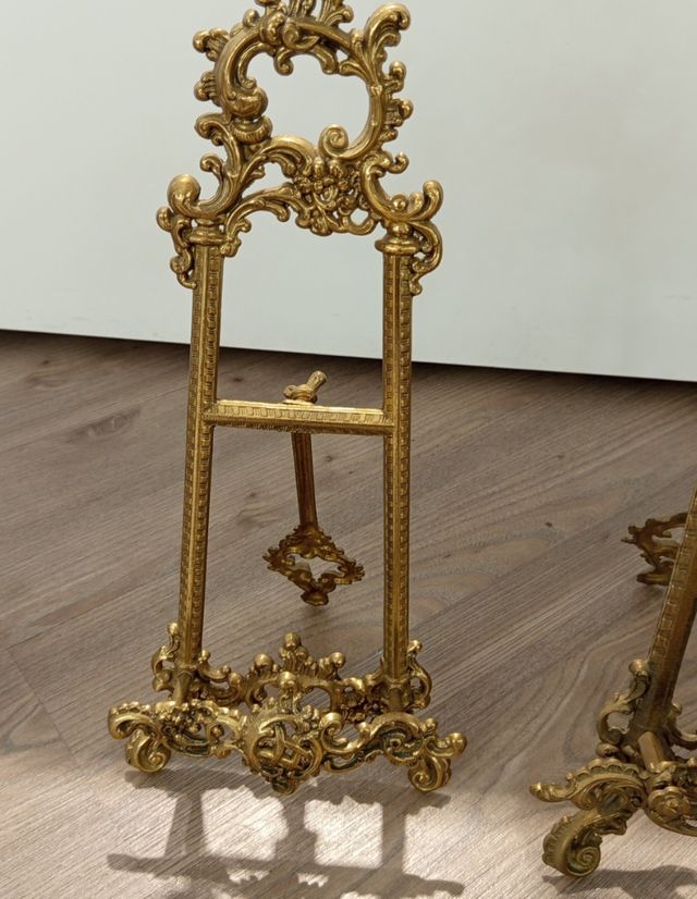 Cavalletto Ottone Dorato Porta Piatti