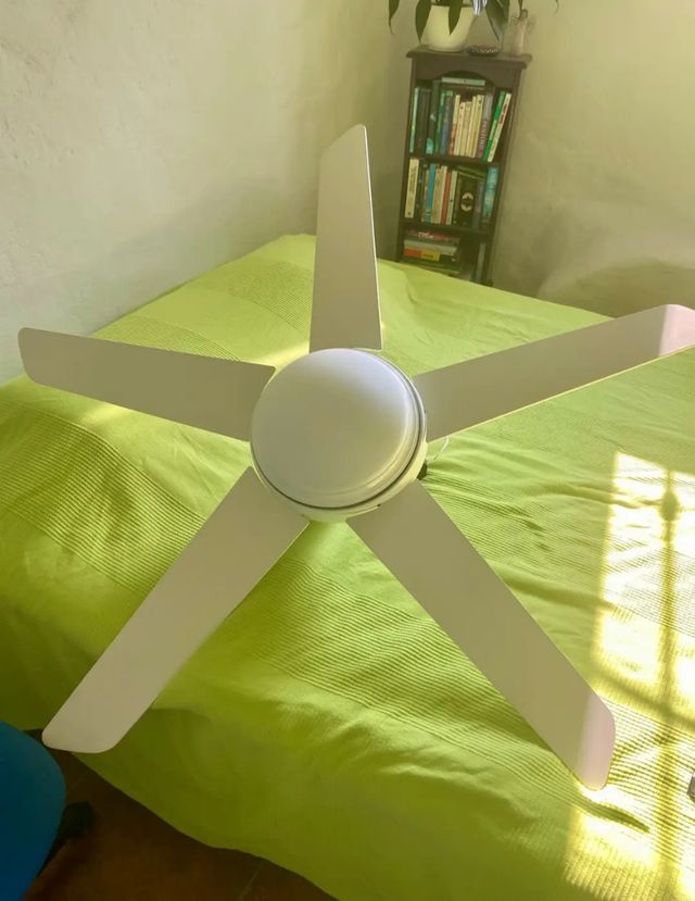 Ventilador techo blanco 130cm grande con luz mando
