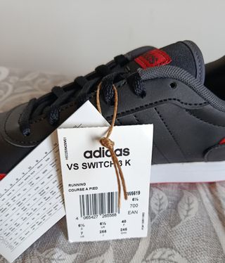 Adidas VS Switch 3 K - Scarpe Nere/Rosse Tg 40
