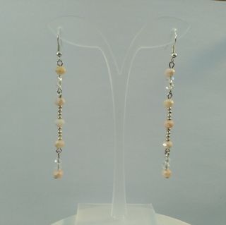 Pendientes artesanales rosa y plata