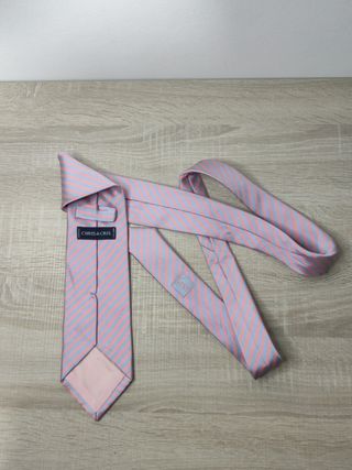 Corbata Chris & Cris azul y rosa de seda