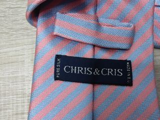 Corbata Chris & Cris azul y rosa de seda