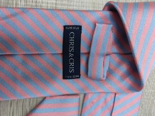 Corbata Chris & Cris azul y rosa de seda