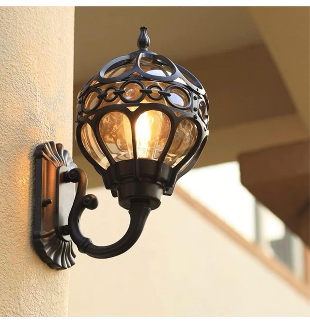 Lámpara pared exterior negra