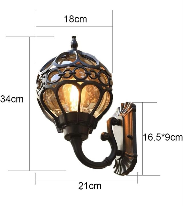 Lámpara pared exterior negra