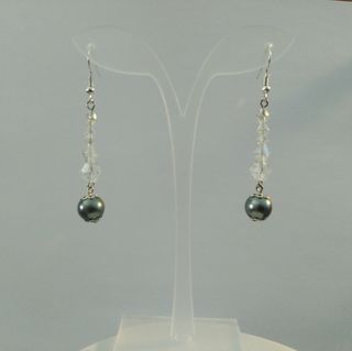 Pendientes artesanales plata-gris